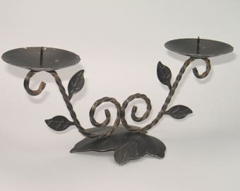 Vintage 70s iron candleholder