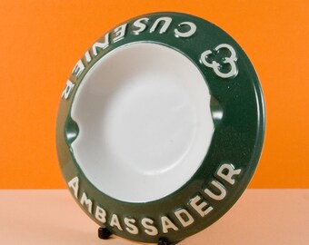 Vintage French Ceramic Ashtray advertising Cusenier Ambassadeur Aperitif