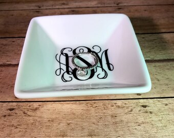 Monogram Ring Dish, Personalized Ring Dish, Custom Jewelry Dish, Gifts for Her