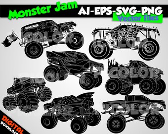 Download Monster Jam svg Monster Truck svg Grave Digger svg El Toro