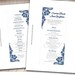 Navy Blue Wedding Program Template Instant Download
