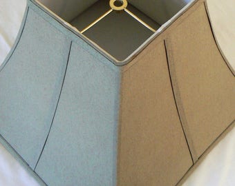 Vintage Square Lampshade, Green Lamp Shade, Fabric Lamp Shade, Light Shade, Vintage Lampshade