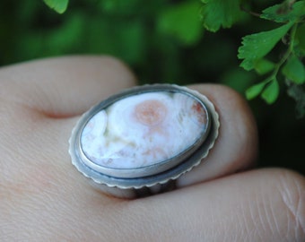 SIZE 6.25, Oval Ocean Jasper Ring, Ocean Jasper Jewelry
