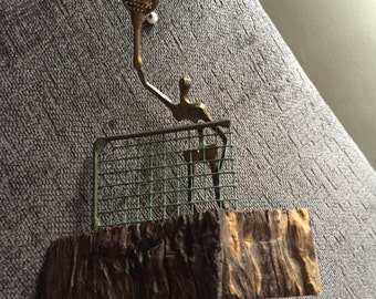 Tennis Player Mixed Media Figurine Art