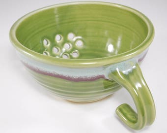Pottery Colander - Berry Bowl - Ceramic Colander - Ceramic Berry Bowl - Drainer Dish - Colander - Strainer - Berry Colander - InStock