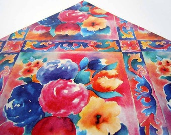 Vintage 1980s Any Occasion All Occasion Wrapping Paper Colorful Floral Gift Wrap