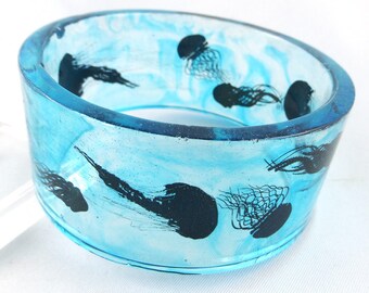 Bangle, Bracelet, Resin, Jellyfish