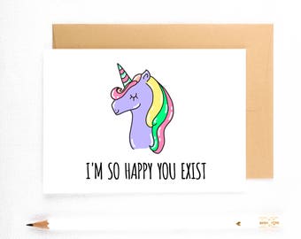 Funny Birthday Card, Unicorn Gift, Unicorn Card, Funny Birthday Gift, Unicorn Birthday Card