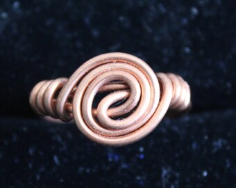 Large Swirl Copper Ring Size 8