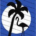 Flamingo And Palm Tree Silhouette And Moon Crochet Graph