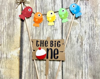 The Big One Cake Topper / Gone Fishing Cake Topper / Ofishally One