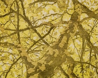 Sycamore Relief Linoleum Print, Reduction Print, Hand Pulled Print, Relief Print, Nature Art, Linocut
