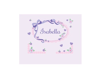 Personalized Lacey Bow White Wall Canvas