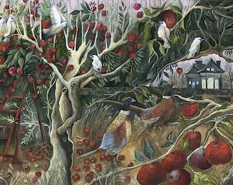 Autumn Orchard Art Print of Original Painting