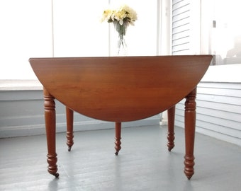 Sale, Antique, Table, Kitchen, Dining, Drop Leaf, Solid Walnut, Farmhouse, Country, Rustic, RhymeswithDaughter
