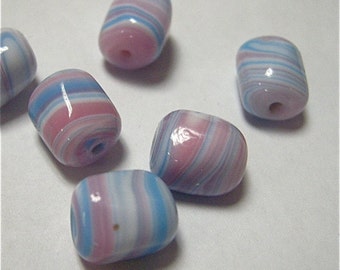 Vintage Japanese Glass in Swirled blue and Pink 12x10 (6)