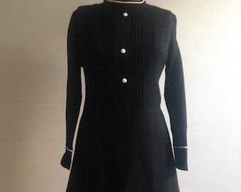 1960s black cotton dress - Vintage little black dress - Vintage dress