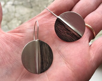Silver Earrings, Silver Fold Formed Earrings, Fold Form Earrings, Dangle Earrings, Drop Earrings, Handmade Earrings, Metalsmith Jewelry