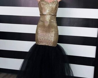 Sweetheart bodice sequin prom dress