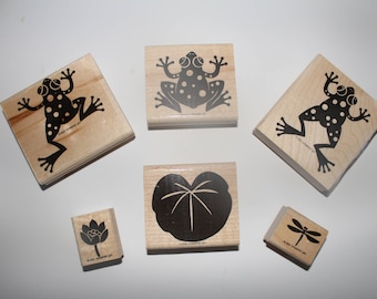 2001 Stampin' Up LEAPFROGS Rubber Stamp Set
