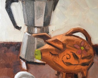 Coffee Pot, Piggy Bank and Egg