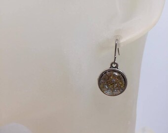 Glitter gold and Silver earrings