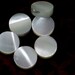 5 pcs 10 x 3 mm Opalescent white round coin mother of pearl cabochon 100CB