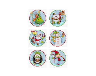 Christmas Characters - Set of 6 - Durene J Cross Stitch Patterns