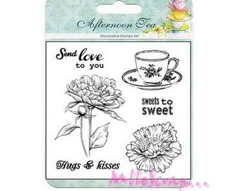 Clear stamps "Afternoon Tea" 2 scrapbooking embellishment *.