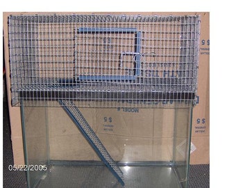 15 gal 1 Story Aquarium Cage Tank Topper gerbil rat hamster degu Front Door