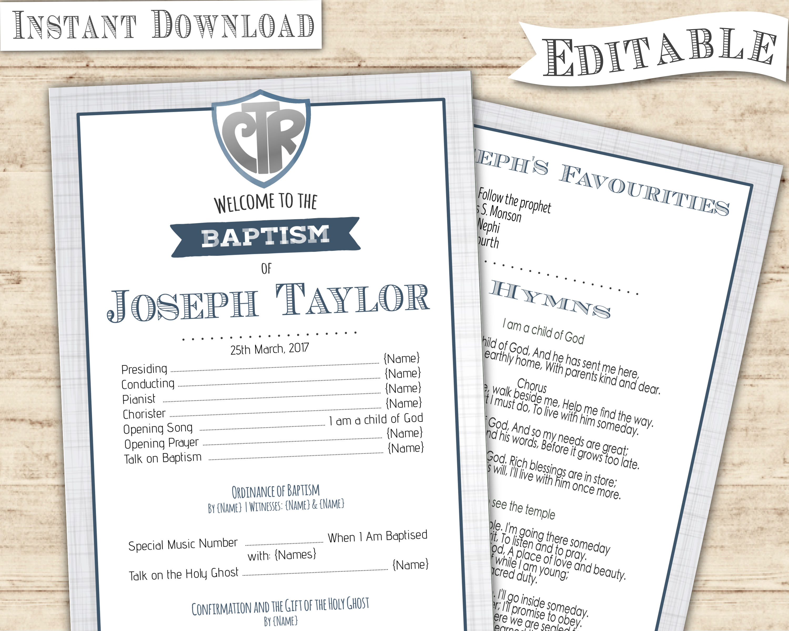 baptism program template free