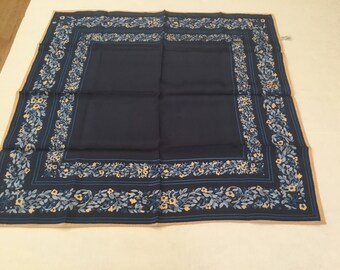Vintage Scarf / Vera Neumann / Blue and Gold