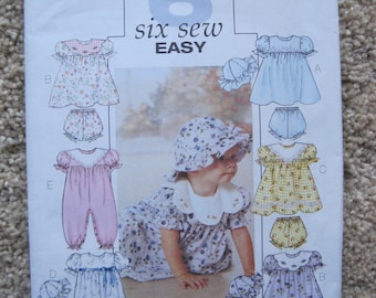 UNCUT Infants Dress, Panties, Jumpsuit and Hat - Size Small to XL - Butterick Pattern B4110