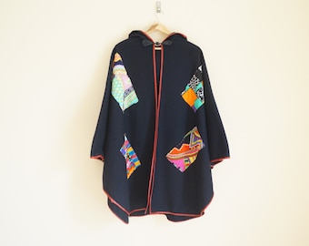 Vintage 1980s Patchwork Cape