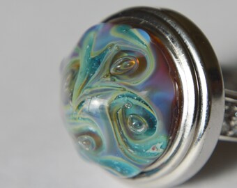 Collectable Artisan Handmade Lampwork Glass Snap Charm - Interchangeable Jewellery - Snap, Popper, Chunk, Button