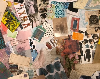 Mixed media grab bag for art journaling junk journaling and collage