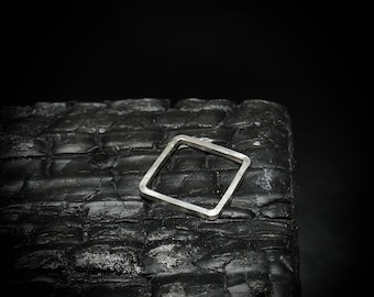 SQUARE Solid sterling silver hand-forged minimalist ring