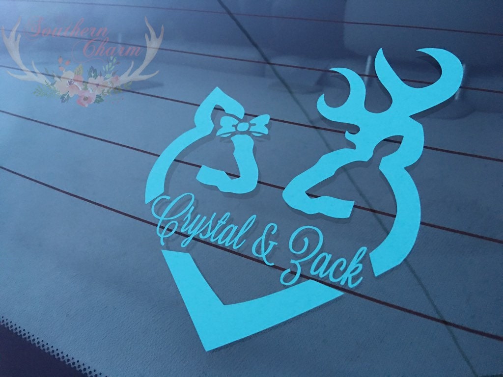 ORIGINAL Personalized Browning Buck And Doe Decal