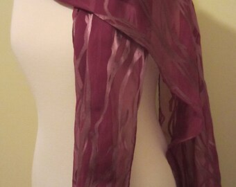 Hand Dyed Silk/Rayon Scarf (Bamboo Design)