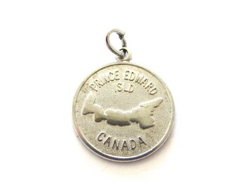 Vintage Sterling Silver PEI Prince Edward Island Canada Disc Charm