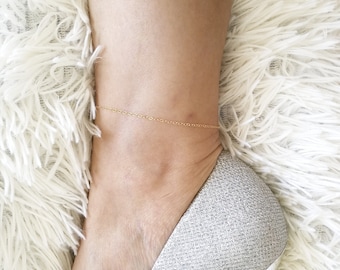 Gold Anklet, Gold Fill Anklet, Ankle Bracelet, Gold Chain Anklet, Dainty Layering Anklet, Stacking Anklet, Dainty Anklet, Delicate Anklet