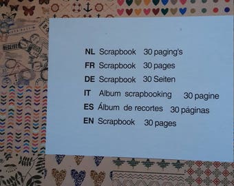Block printed paper scrapbooking