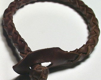 Leather Bracelet Wristband Cuff -- Celtic Round Spanish Leather Wristband, Handmade