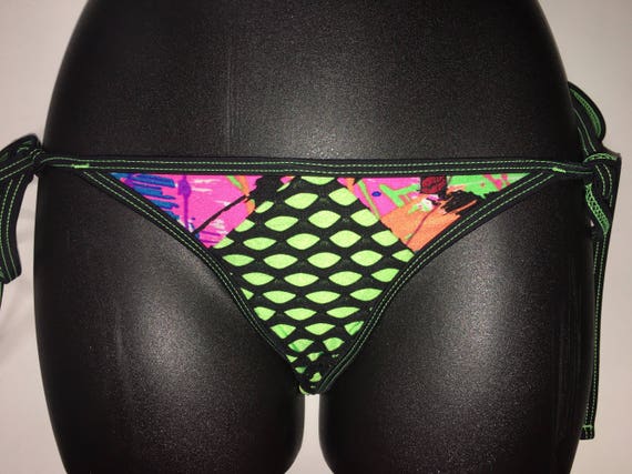 35%OFFSALE *** MissManeater VANDALIZE tie side spliced boutique bikini pant *** SUPERLOW rise!