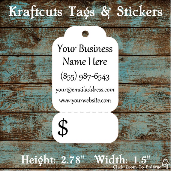 Price Tags - Hang Tags Perforated Personalized #628 - Quantity: 30 Tags