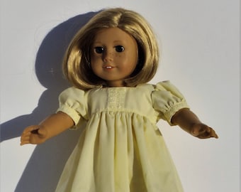 Yellow Doll Nightgown - Doll Nightgown - Doll Pajamas - 18 inch Doll Nightgown - Doll Clothing - 18" Doll Clothes