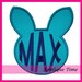 Instant Download Bunny Head Silhouette Machine Embroidery Applique Design 4x4, 5x7 and 6x10