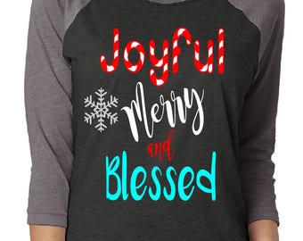 Candy Cane Joyful Merry and Blessed SVG, Joyful and Blessed SVG, Merry and Blessed SVG