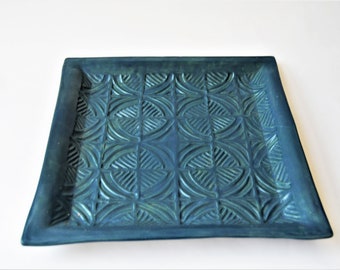 Handmade Ceramic Plate, Handmade Pottery Plate, Pottery Platter, Pottery Serving Platter, Rustic Pottery Tableware, Stoneware Platter