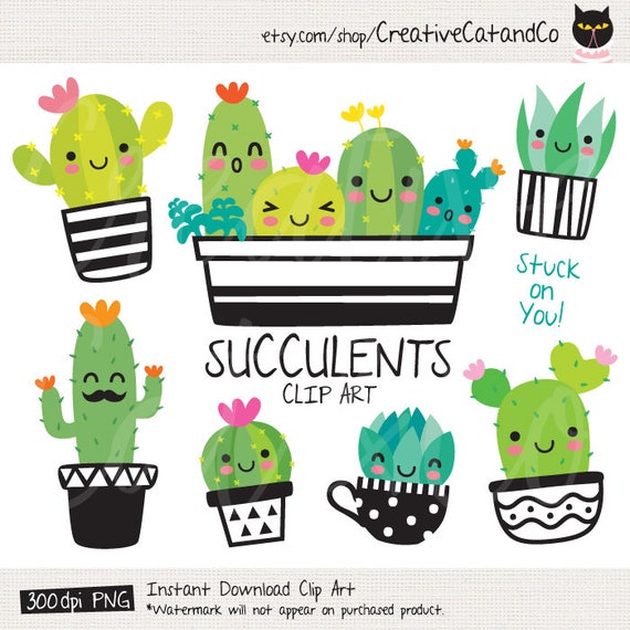 Download Succulent Clipart Cute Cactus Clipart Cacti Clip Art Cute